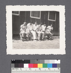 Groups of men #3 [seated on bench; same group as #61] by Richard Shizuo Yoshikawa