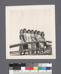 Groups of women #4 [on bridge]: Amy Yoshikawa (R) by Richard Shizuo Yoshikawa