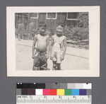 Portrait--two boys #1 Tadao Yoshikawa(L), Yukio Yoshikawa(R) by Richard Shizuo Yoshikawa