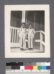 Portrait--two boys #4 [on porch] Tadao Yoshikawa(L), Yukio Yoshikawa(R)