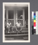 Two men #6 [sitting on porch; 39-4-F; 39-4-E] by Richard Shizuo Yoshikawa