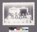 Two rows of women in front of building #1 [35-9-E; 35-9-F Mr Cook]